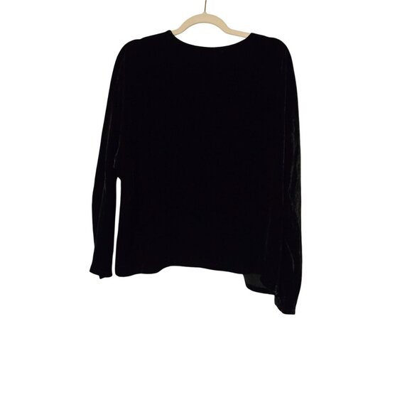 Eileen Fisher Black Velvet V-Neck Witchy Whimpsigoth Witchcore NWT Top Sz‎ M - Picture 4 of 7